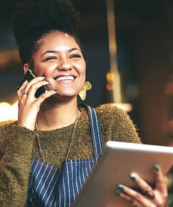 Become strategic waitress using a phone and tablet